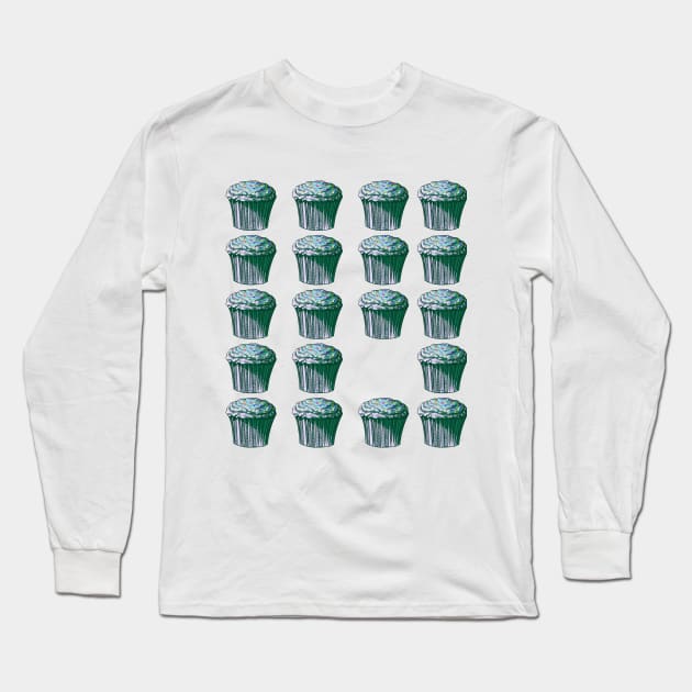 Cupcake Long Sleeve T-Shirt by Franklin Silva Art